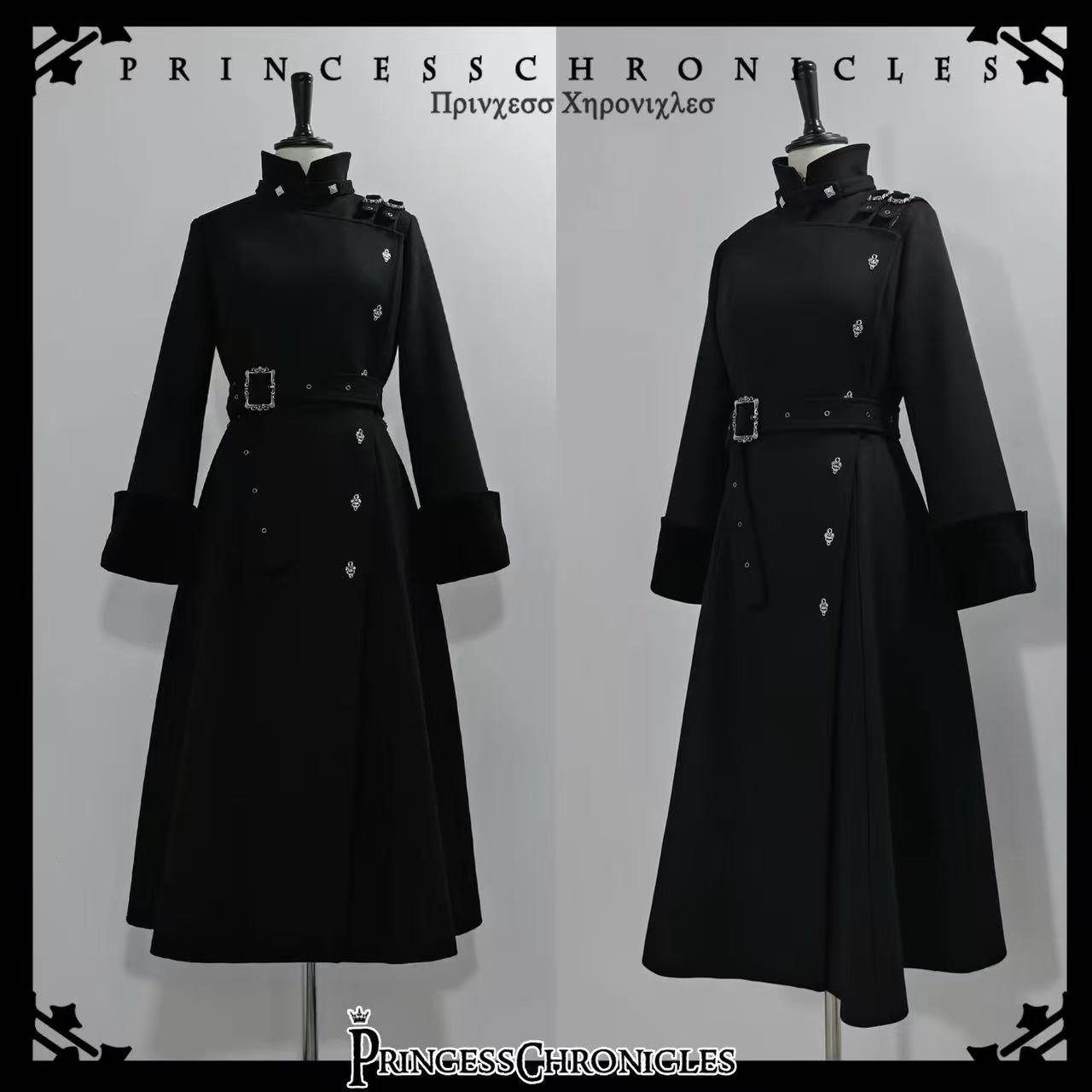 Women Fashion Jackets - Estetyczny Gotycki Styl Elegancki Długi Wełniany
