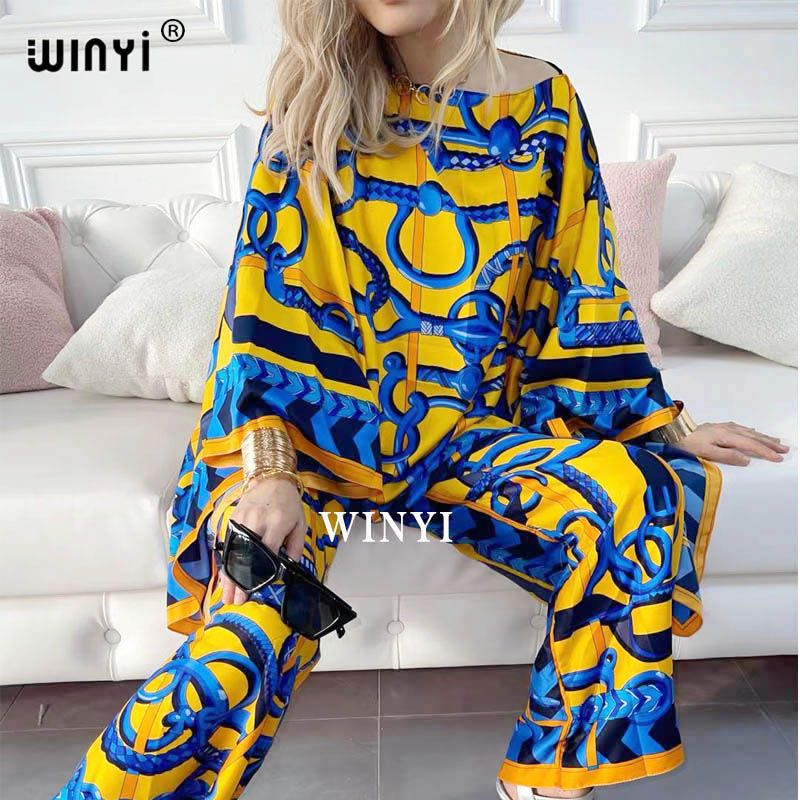 Women Fashion Over 50 - Afryka dwuczęściowy garnitur artystyczny nadruk ponad