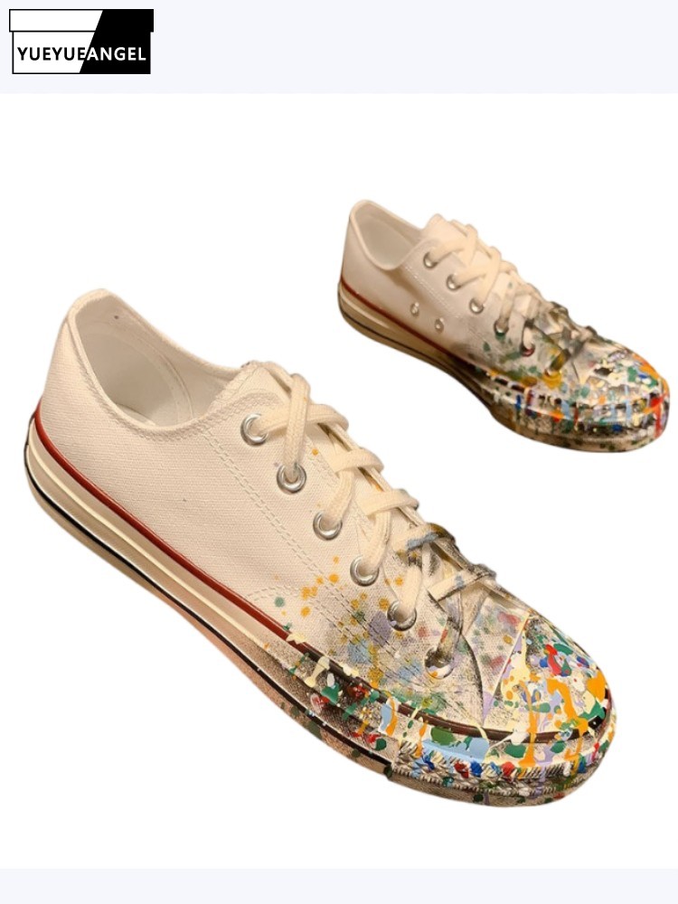 Women'S Fashion Footwear - Damskie wiosenne nowe sznurowane malowane czółenka