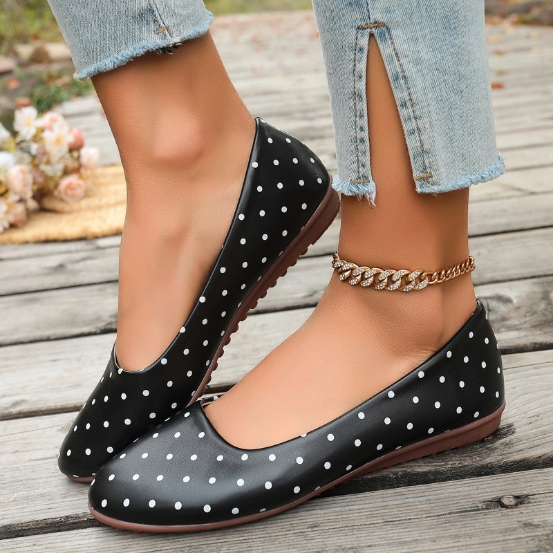 Damskie białe baleriny w kropk – Women'S Fashion Walking Shoes recenzja i cena