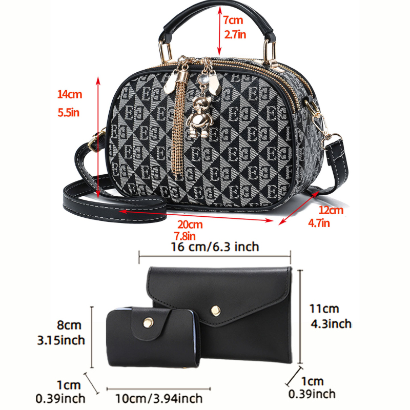 3-częściowy zestaw mini torebe – Crossbody Bag Women recenzja i cena