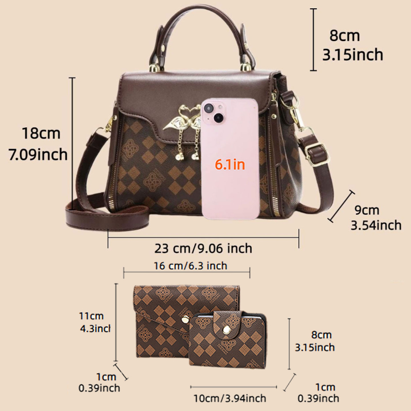 3-częściowy zestaw torebek dam – Crossbody Bag Women recenzja i cena
